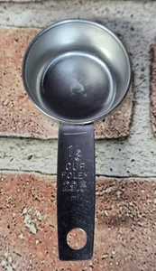 Vintage Foley Stainless Steel 1/8 Cup Measuring Cup - Block Script Coffee Scoop - Picture 1 of 11