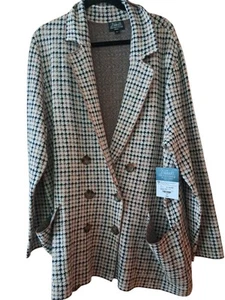 Abbott Elementary Women's 1X Longsleeve Houndstooth Jacket - Picture 1 of 8