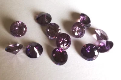 CZ Round Amethyst Purple 2mm 3 4mm 5 6 8 10 mm Loose AAA Cubic Zirconia Gemstone - Image 1 of 3