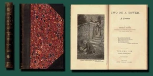 TWO ON A TOWER-Thomas Hardy/c 1890 Collier edition/Astronomy/Leather/Marbling/VG - Imagen 1 de 4