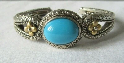 Brazalete Barbara Bixby Oro Esterlina/18K Tamaño Mediano Turquesa Piedras Preciosas  Foto 1 de 4