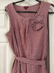 Merona Kleid Damen rot/weiß kariert Druck ärmelloses Sommerkleid Slipper Gr. XXL EUC - Bild 1 von 6