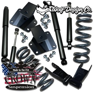 1999-2006 Silverado Sierra 2/4 Lowering Kit Drop Coils Shackles Hangers V8 - Picture 1 of 5