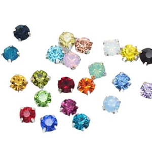 3mm-8mm Sew on Silver Setting Glass Crystal Rhinestone Jewelry Accessories Beads - Picture 1 of 37