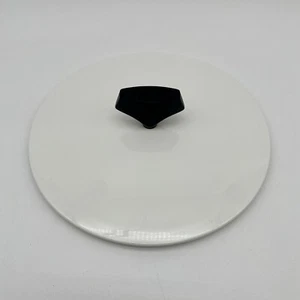 Vintage Corning Ware Round White Replacement Lid Only Black Knob 7 Inch - Picture 1 of 8