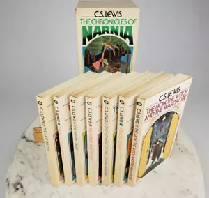 Vintage C.S. Lewis Chronicles of Narnia 1978 White Box Set 7 Lion With Wardrobe - Bild 1 von 12
