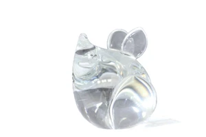 VINTAGE CRYSTAL GLASS MOUSE FIGURINE ~ Made In Sweden Sticker - Picture 1 of 5