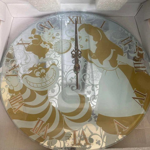 Disney Alice in Wonderland Mirror GLASS CLOCK Cover