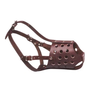 Genuine Leather Dog Muzzle German Shepherd Black Brown. Made in Europe. - Picture 1 of 5