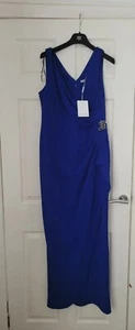 Gina Bacconi V-Ausschnitt Kleid mit Verzierung Maxi Abendkleid UK14 UVP 240£ - Bild 1 von 15