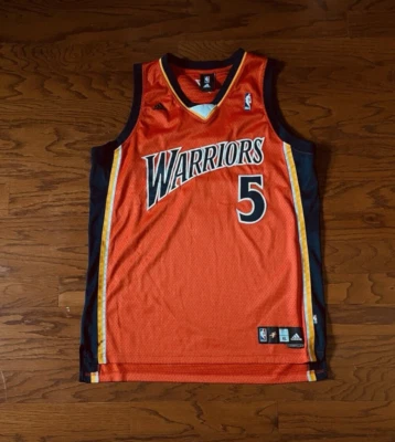 男式尺寸 XL Baron Davis Golden State GSW 勇士阿迪达斯橙色 Swingman 球衣 — 第 1/4 张图片