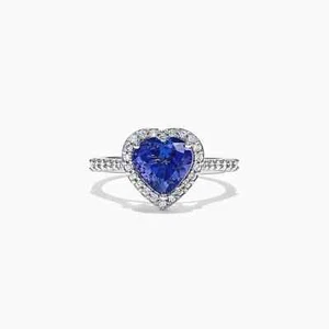Effy Nahla Siri 14KWG Tanzanite & Diamond Heart Ring 2.38tcw Size 8 - Picture 1 of 7