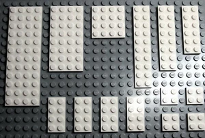 LEGO Bricks-Plate Mix Sizes 4x12,4x8,4x4,2x10,2x8,2x6,2x4,2x2 - White- NEW! - Picture 1 of 3