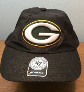 Green Bay Packers '47  BRAND Women’s Adjustable Hat Black Shimmer