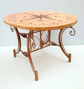 Coffee Tea Table Home Cafe Garden Decor Wooden Compass Directons Board Foldable - Picture 1 of 12