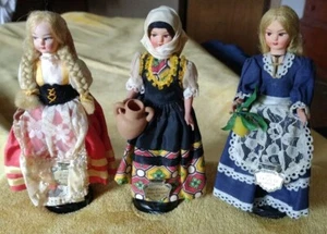 Eros Souvenir Dolls: Rimini 43, Piacenza 128, Lago Di Garda 87 Vintage Italy - Picture 1 of 18