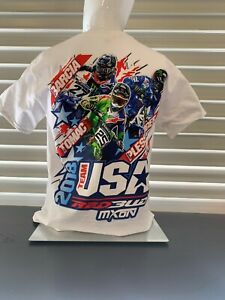 2018 Team USA T-shirt Red Blue MXON Motocross des Nations MX Moto-X Race