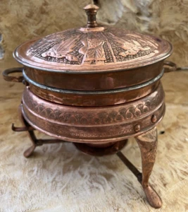 Calentador de alimentos Nader Factory Teherán Irán en relieve forrado de estaño de cobre no completo - Imagen 1 de 19