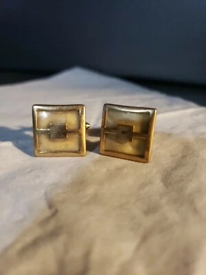 男式复古袖扣带石头(珍珠?) (未知品牌)(未知宝石)阅读 — 第 1/4 张图片