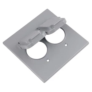 Red Dot 2CCS DRY-TITE 2-Gang Weatherproof Cover; Die-Cast Aluminum, Silver - Bild 1 von 3
