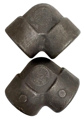 SOCKET CONNECTION 1/4" 3M, CARBON STEEL, 90 DEG ELBOW PIPE FITTING, LOT OF 2 - Image 1 of 4