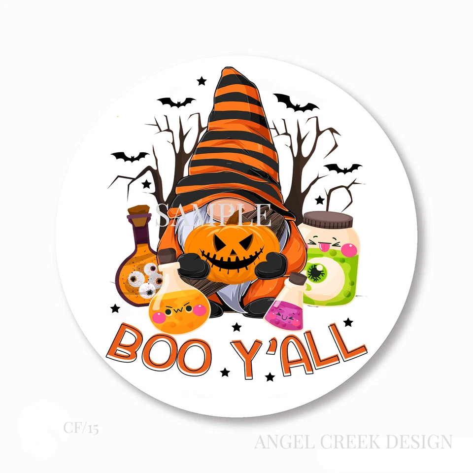 Boo Y'all Halloween Calabaza Gnomo Álbum de Recortes Pegatinas Sobre Sellos Pegatinas Foto 1 de 1