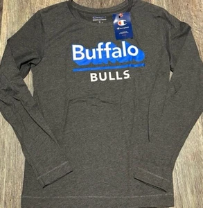 NWT UB Buffalo Bulls Gray Long Sleeve Shirt Champion NCAA Women Size Medium - Picture 1 of 4