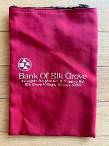 Bolsa de depósito de dinero vintage BANCO de ELK GROVE VILLAGE, IL company, 8"x11 1/2" - Imagen 1 de 1