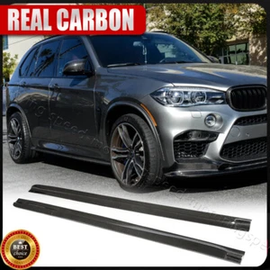 Faldas laterales de fibra de carbono real kits de labios para BMW F15 X5M F85 F16 X6M F86 2014-2018 - Imagen 1 de 13