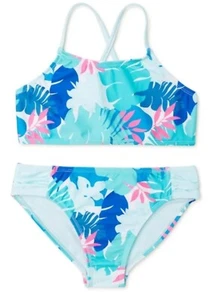 Traje de baño bikini estampado de palmeras Wonder Nation para niñas talla 18 - Imagen 1 de 5