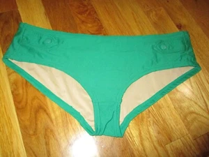J Crew Green Snap Detail Bikini Bottoms Bathing Swim Suit Size S - Picture 1 of 5