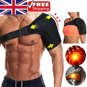 UK Shoulder Support Brace Joint Pain Injury Guard Strap Bandage Compression Wrap - Picture 1 of 15