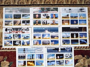 Elon Musk Space X Dragon Starlink  rocket space lot 8 pcs  stamp block sheet b - Picture 1 of 1