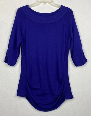 Suéter One A Mujer XL Púrpura Manga 3/4 Rouching Peso Ligero Rayón Nylon Foto 1 de 4