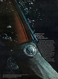 1966 Bulova Snorkel Waterproof Watch Original Color Print Ad - Picture 1 of 1