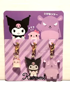 Kuromi Jewelry 3 Piece Charm Set Mascot Mini Japan Kawaii Acrylic by Sanrio  - Picture 1 of 5