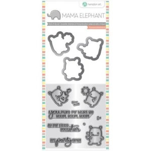 Juego de estampillas y troqueles de elefante mamá 4"X8"" - Rock Monster SC0828 NUEVO - Imagen 1 de 2