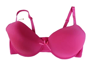 NUEVO SIN ETIQUETAS SUJETADOR DE CONTORNO ACOLCHADO 40DD NUNCA USADO ROSA BRILLANTE CORREAS AJUSTABLES ARCO ACENTO - Imagen 1 de 4