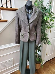 Judith Hart Women Multicolor Acrylic Single Breasted Blazer & Pant 2 Pcs Suit 18 - Picture 1 of 12