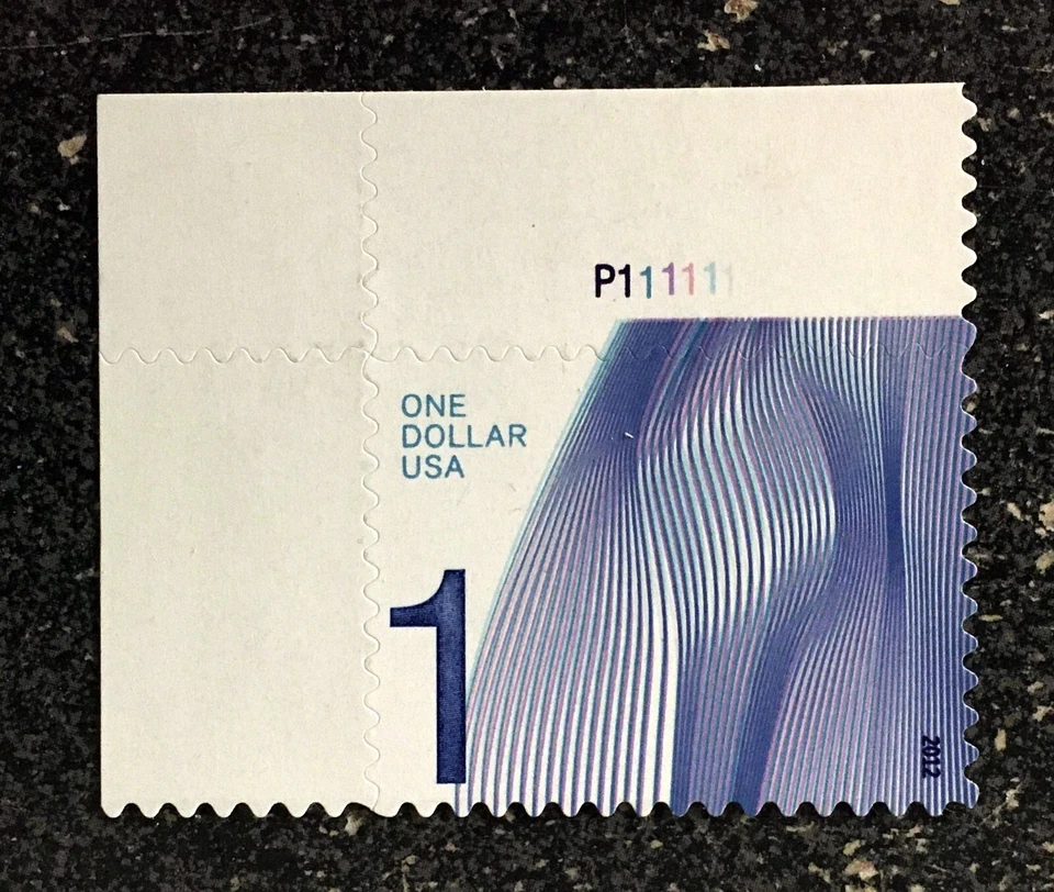 2012USA #4717 $1.00 Waves of Color - Plate Number Single  Mint NH  one dollar - Image 1 of 1