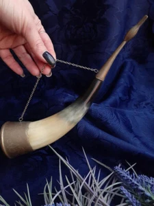 Handmade Horn Souvenir Ussr Goblet Wine Decorative Natural Cupronickel Soviet  - Picture 1 of 14