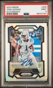 2023 Panini Prizm Josh Downs Rookie RC Autograph Auto Silver #345 PSA 9 Mint - Picture 1 of 2