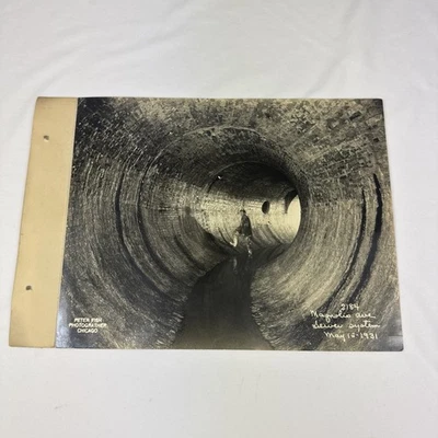 Vintage 1930’s Press Photo Peter Fish Studio Chicago Magnolia Ave. Sewer System - Image 1 of 4