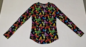 Shirt No Boundaries NOBO Size S Rainbow All Over Butterfly Ribbed Stretch NWOT - Picture 1 of 8