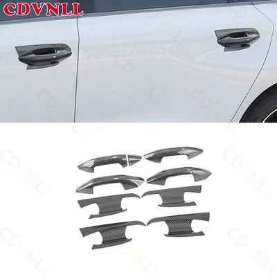 Para Audi A3 S3 RS3 2022-2023 tampa de moldura de tigela de maçaneta lateral de fibra de carbono 9 peças - Imagem 1 de 4