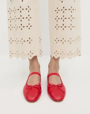 Красные кожаные балетки Loeffler Randall Leonie размер 7,5 - Изображение 1 из 4