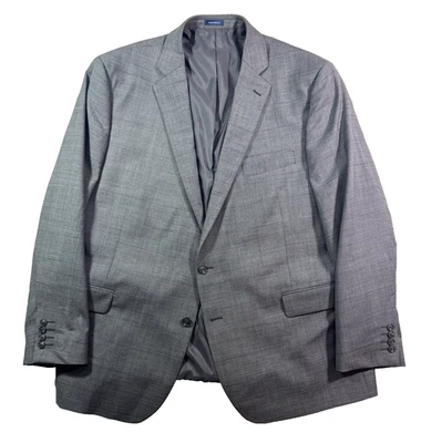 mens charcoal plaid Stafford CoolMax blazer jacket sport suit coat wool 52R - Image 1 of 4