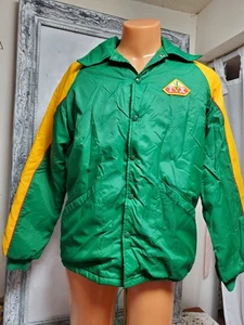 VTG Swingster Jacket Men M Green Fleece Lined CORN SEED patch Barn Chore 70s - Picture 1 of 6