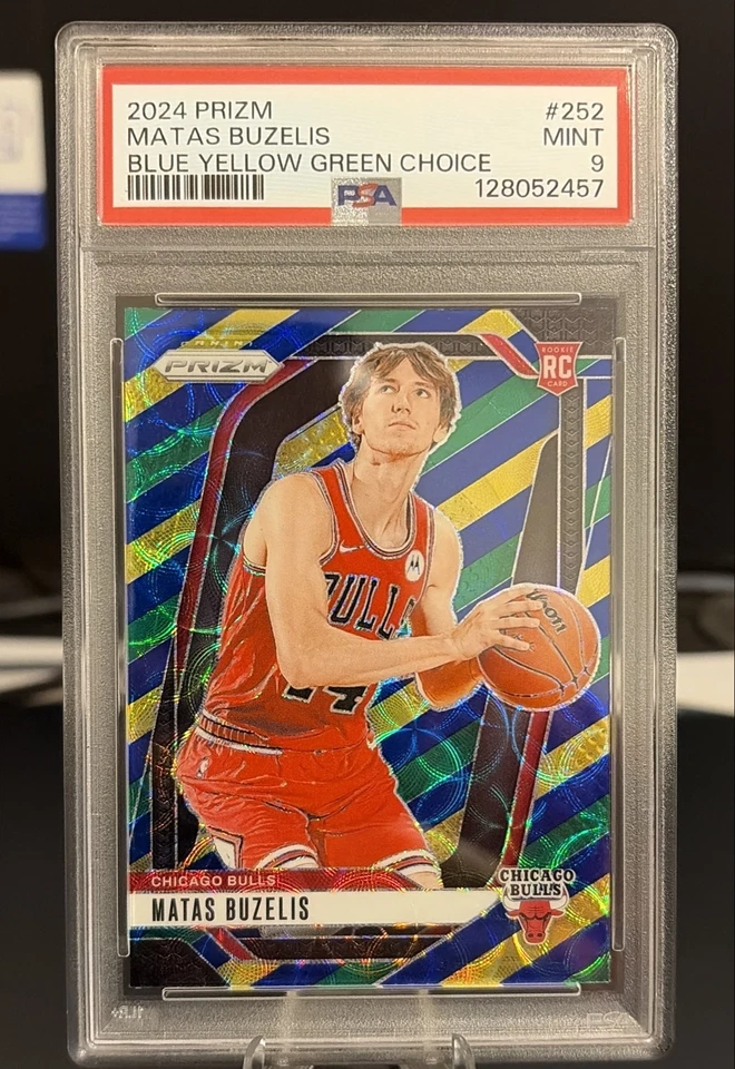 2024-25 Panini Prizm - Matas Buzelis #252 Blue Yellow & Green Prizm (RC) PSA 9 - image 1 of 1