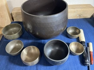 Japanese Orin Singing Bowl Buddhist Rin Bells Set Great Sound Selected - Picture 1 of 20